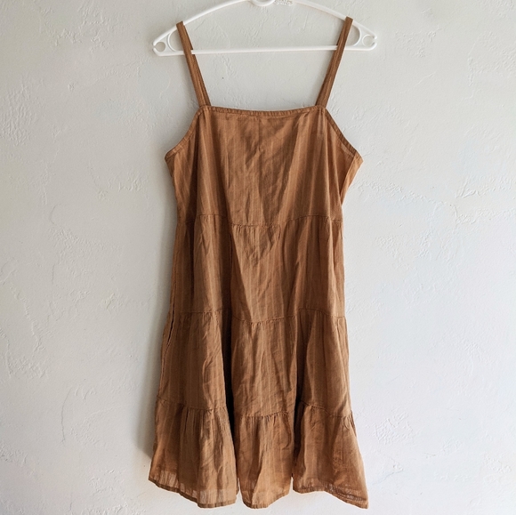 Sleeveless Tiered Dobby Swing Dress 